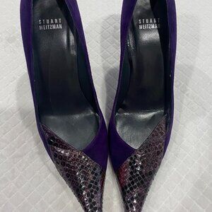 Stuart Weitzman Suede Animal Print Pumps